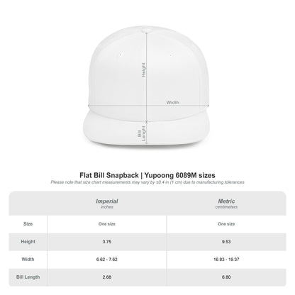 Flat Bill Snapback Hat with MEND Logo